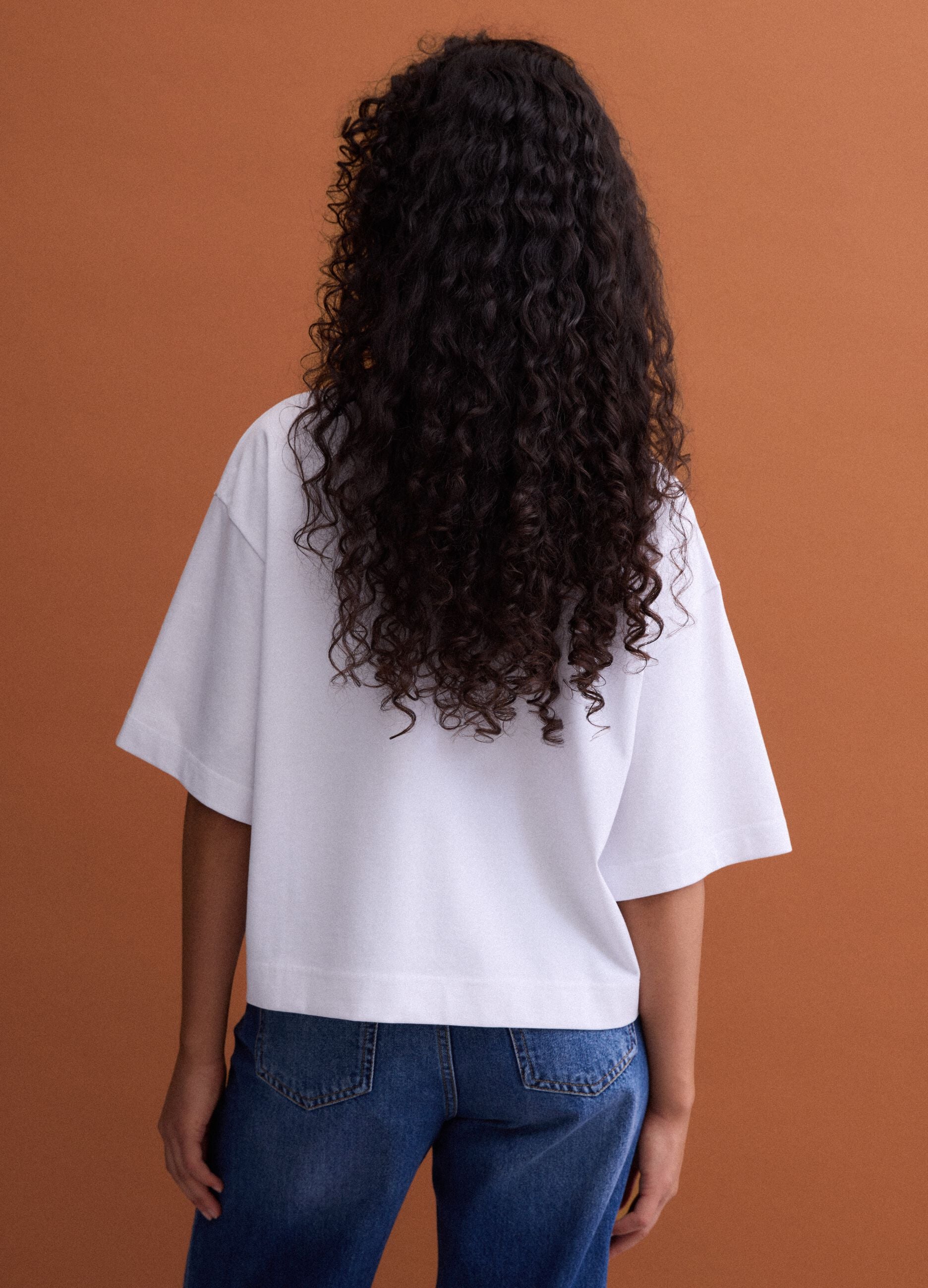 White cotton-blend jersey regular-fit crew-neck T-shirt