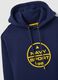 Blue Cotton Blend Hooded Sweatshirt Regular Fit_5