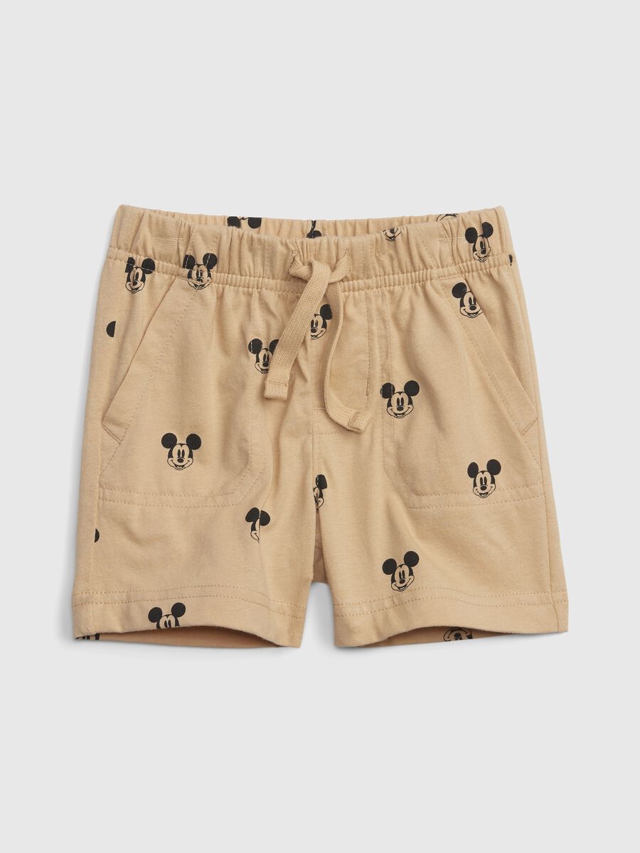 Cotton shorts with Disney Mickey Mouse print_0