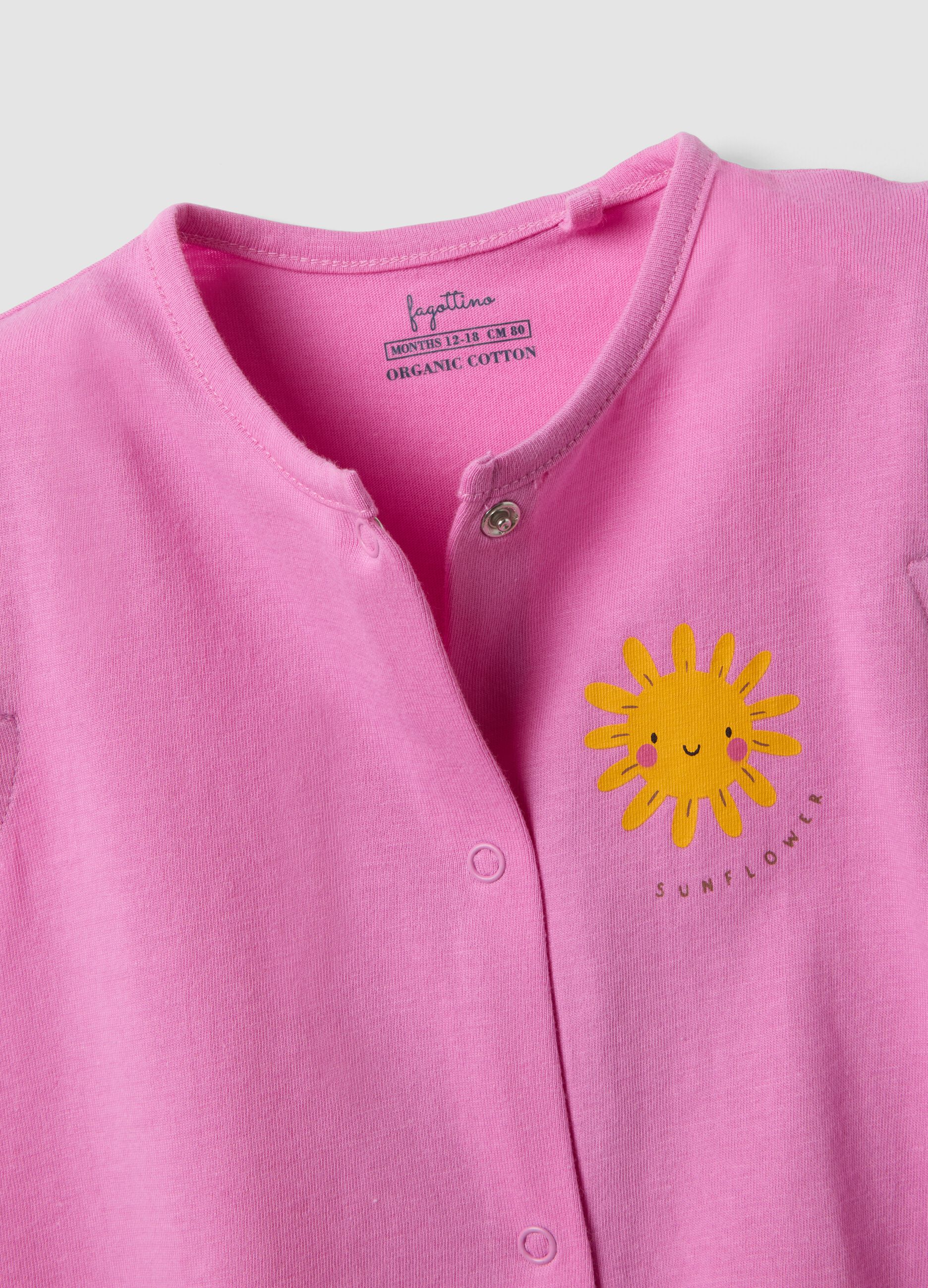 2-pack pink baby rompers in pure cotton