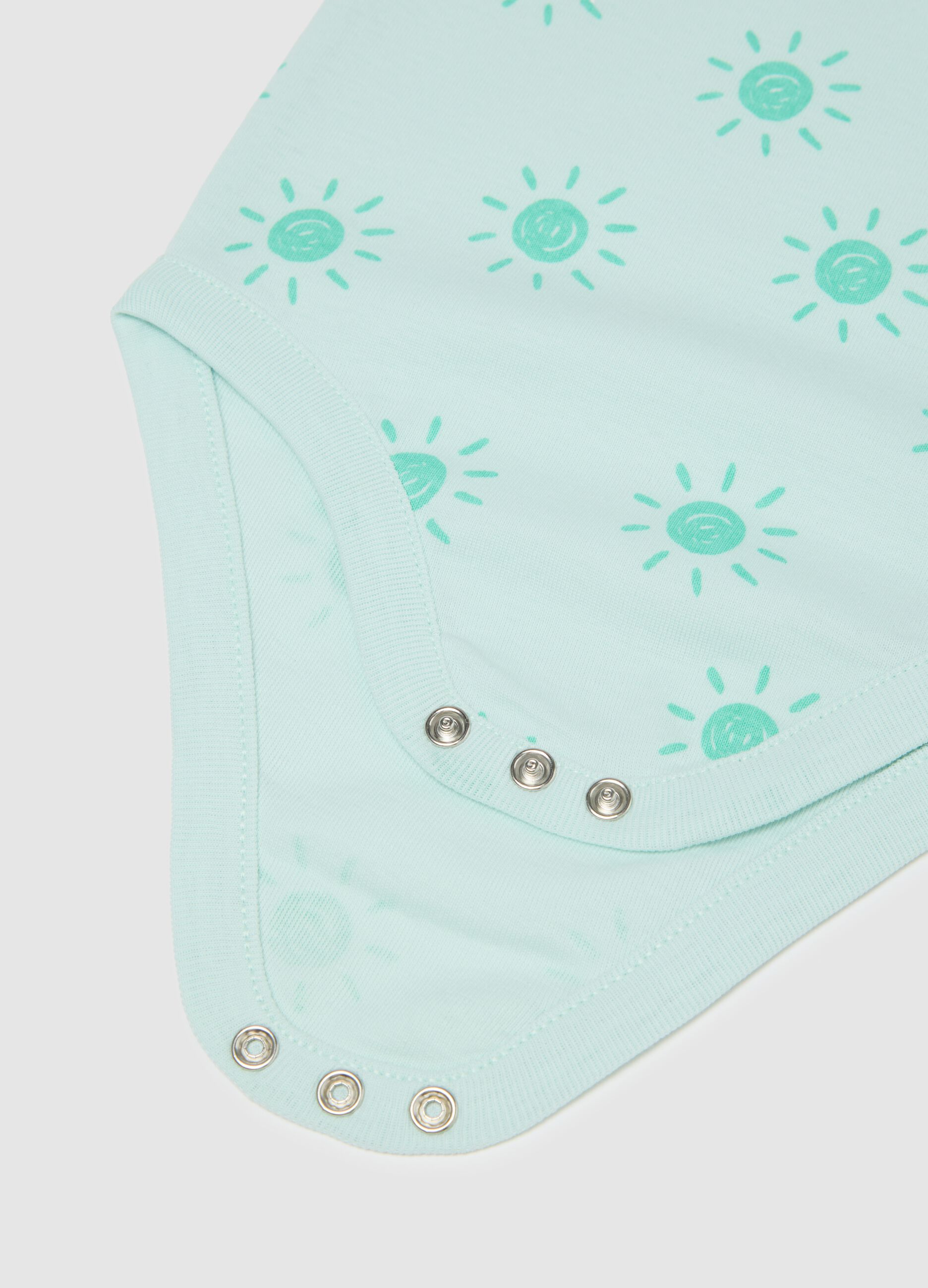 Multicolour baby bodysuit in pure cotton with print