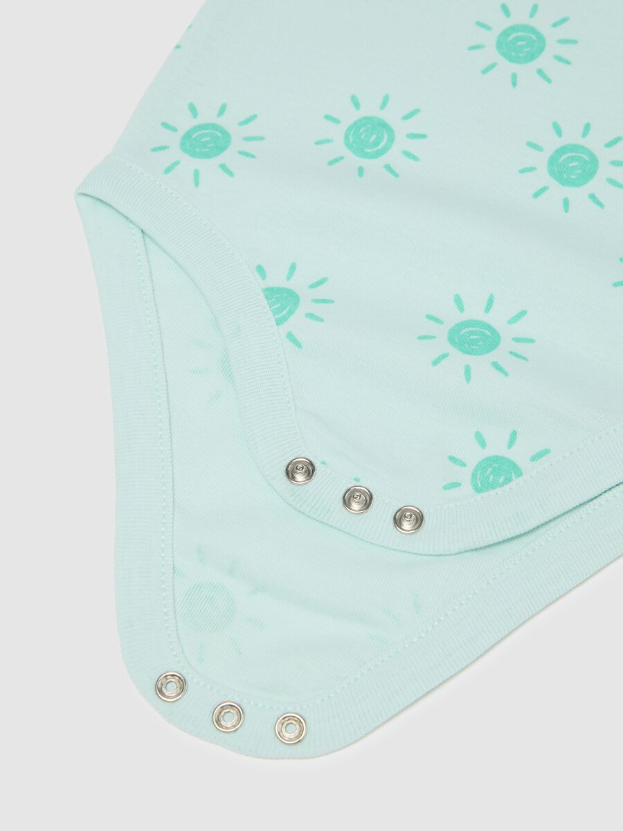 Multicolour baby bodysuit in pure cotton with print_3