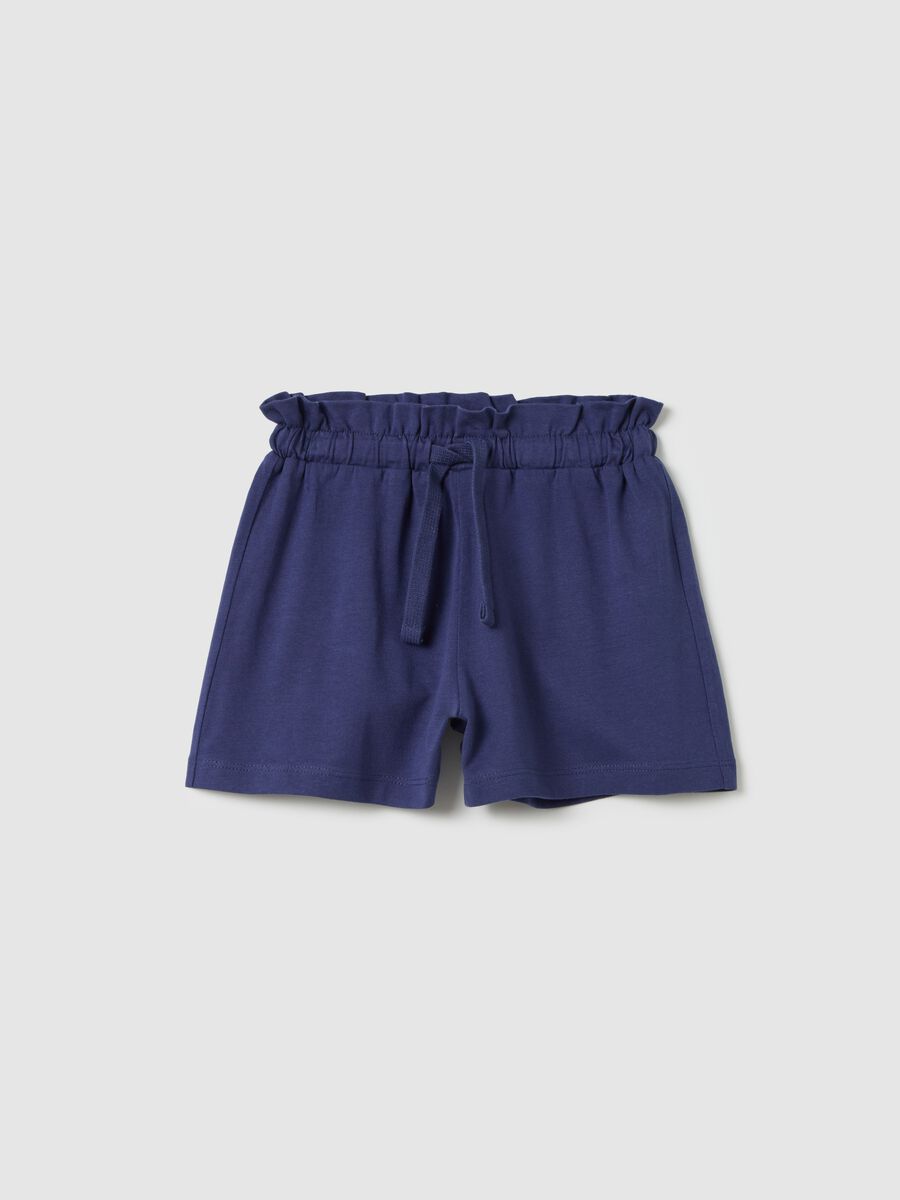 Girls' Pure Cotton Blue Shorts_0