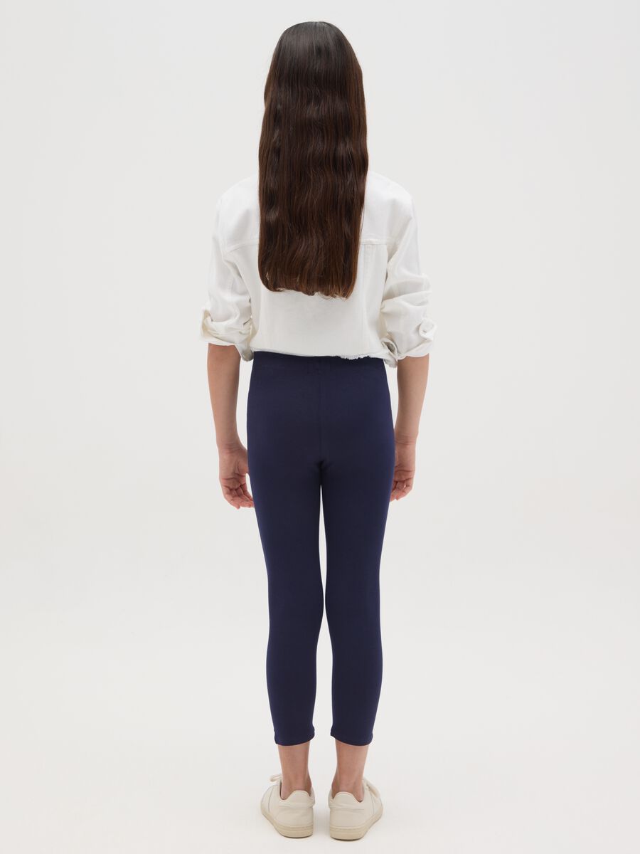 Blue three-quarter stretch leggings_2