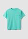 Children's regular fit pure cotton blue t-shirt with pocket_0