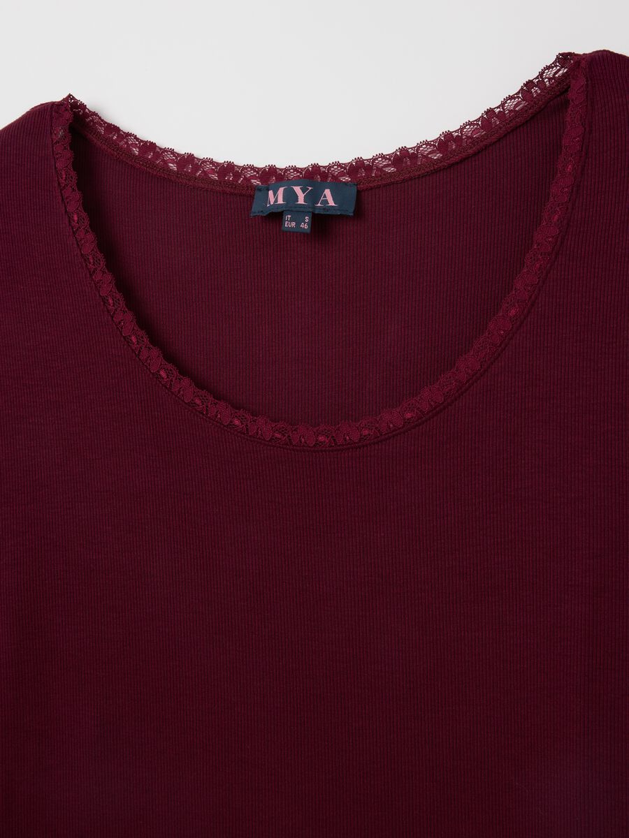 T-shirt a maniche lunghe rossa regular fit_1