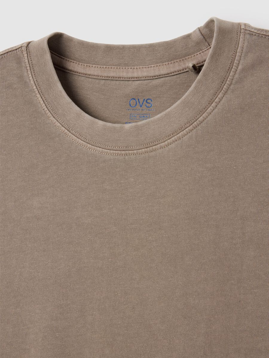 Canotta da uomo in puro cotone beige regular fit_1