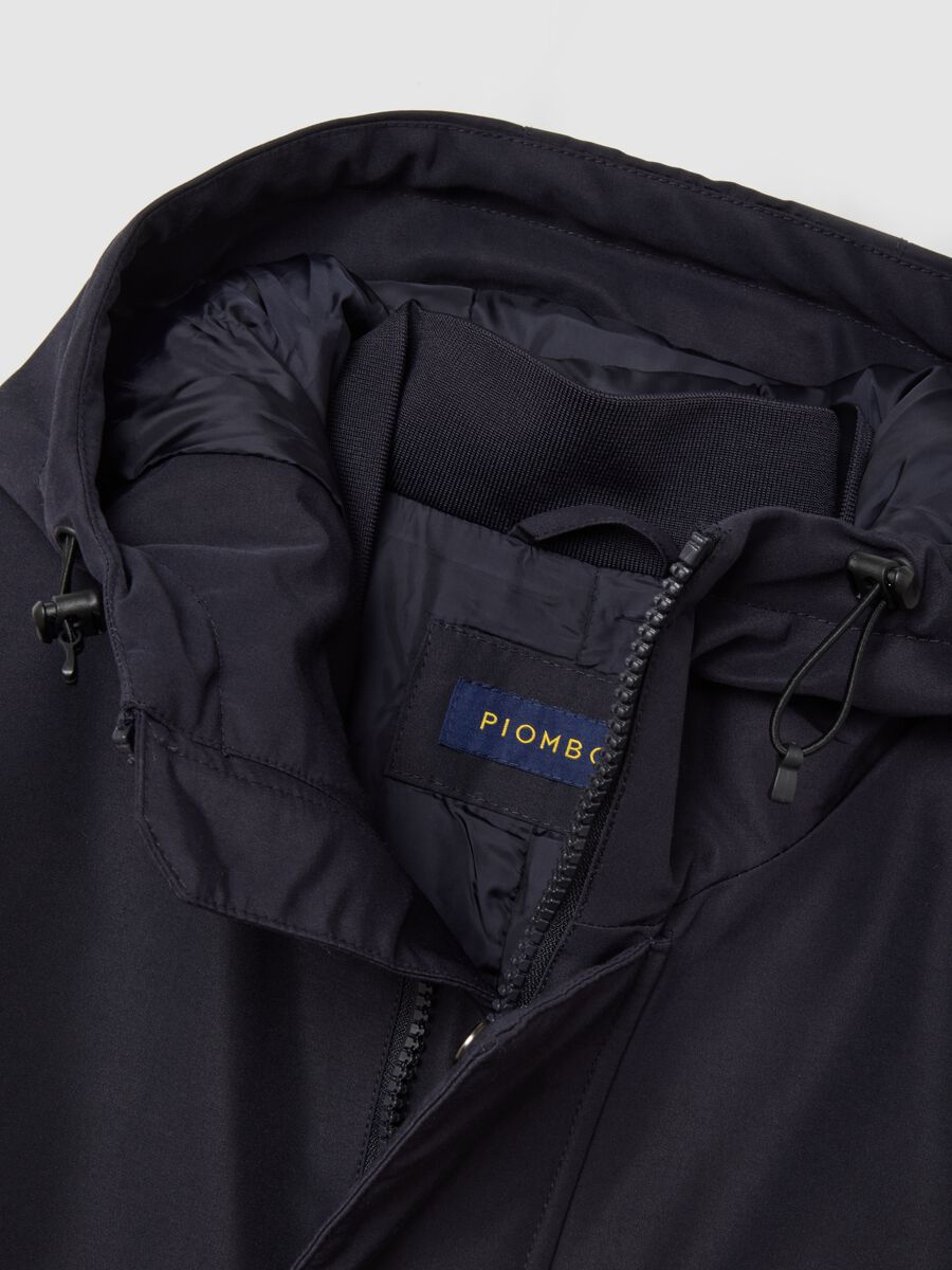 Black padded jacket regular fit with zip and hood_5