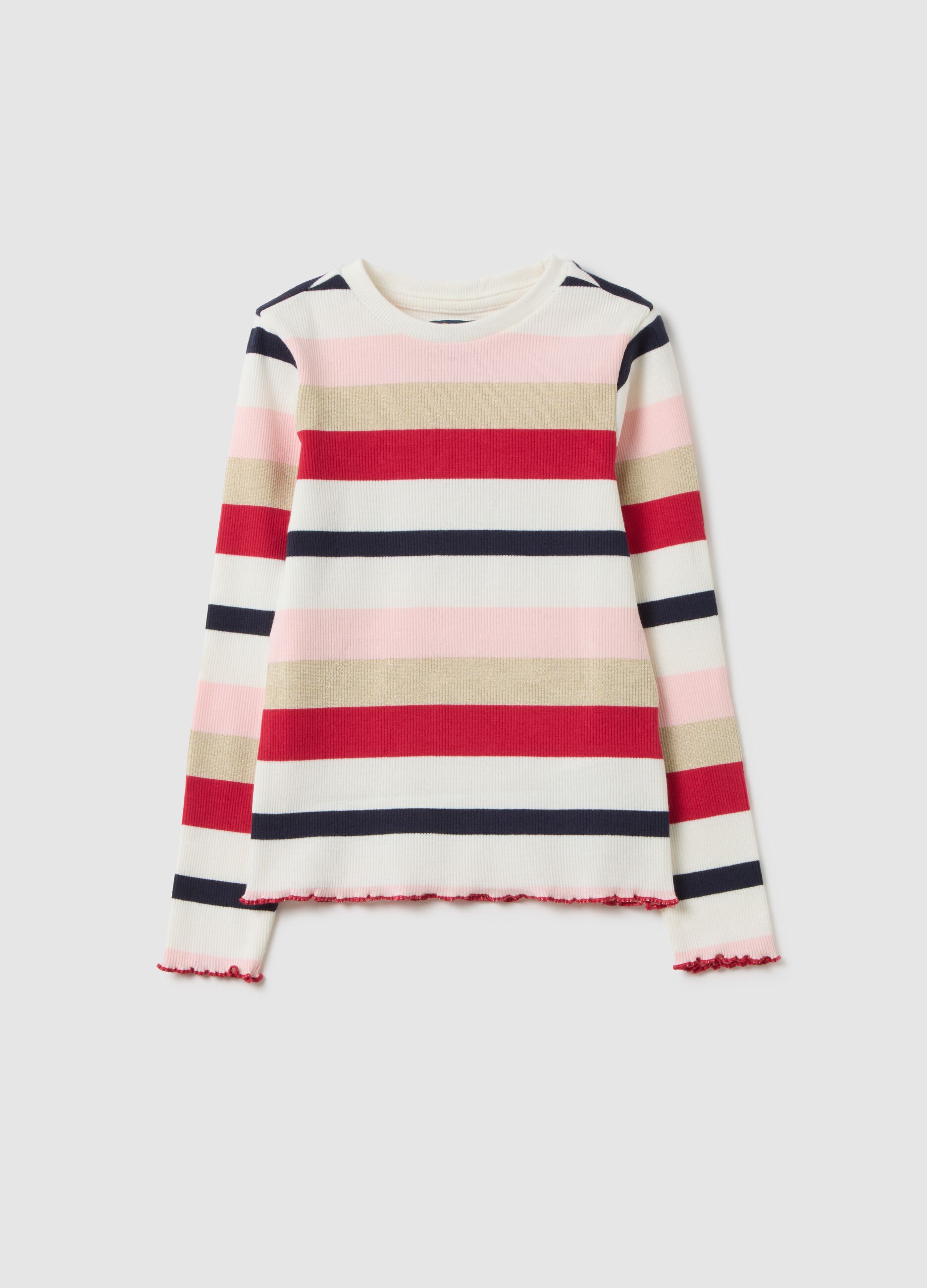 Girls' Multi-Colour Cotton Blend Regular Fit T-Shirt