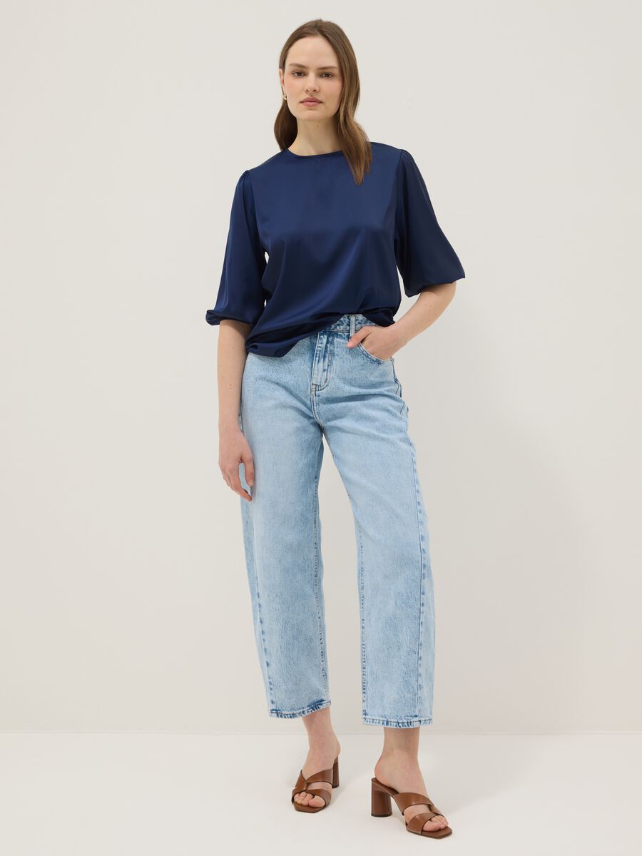 Blue top with wide sleeves, regular fit_1