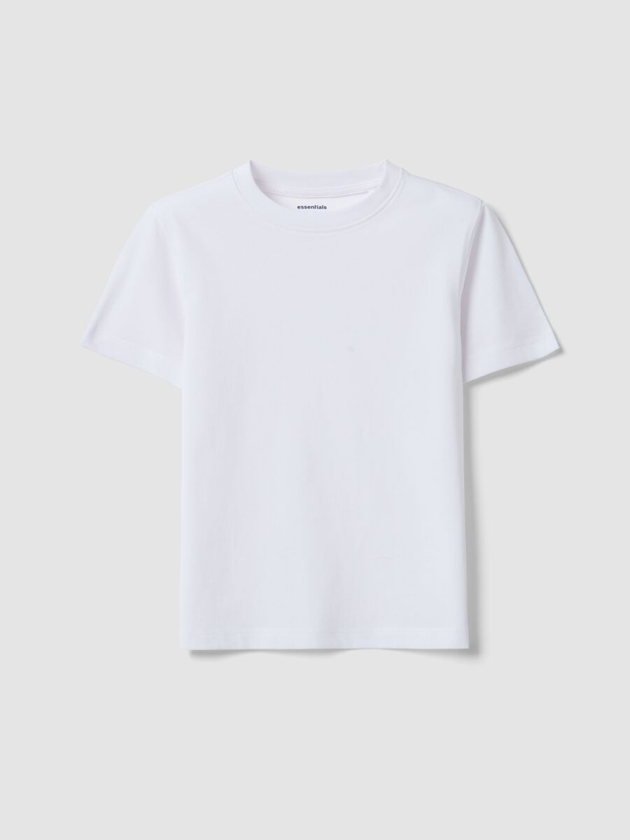 T-shirt in puro cotone bianca da bambino regular fit_0