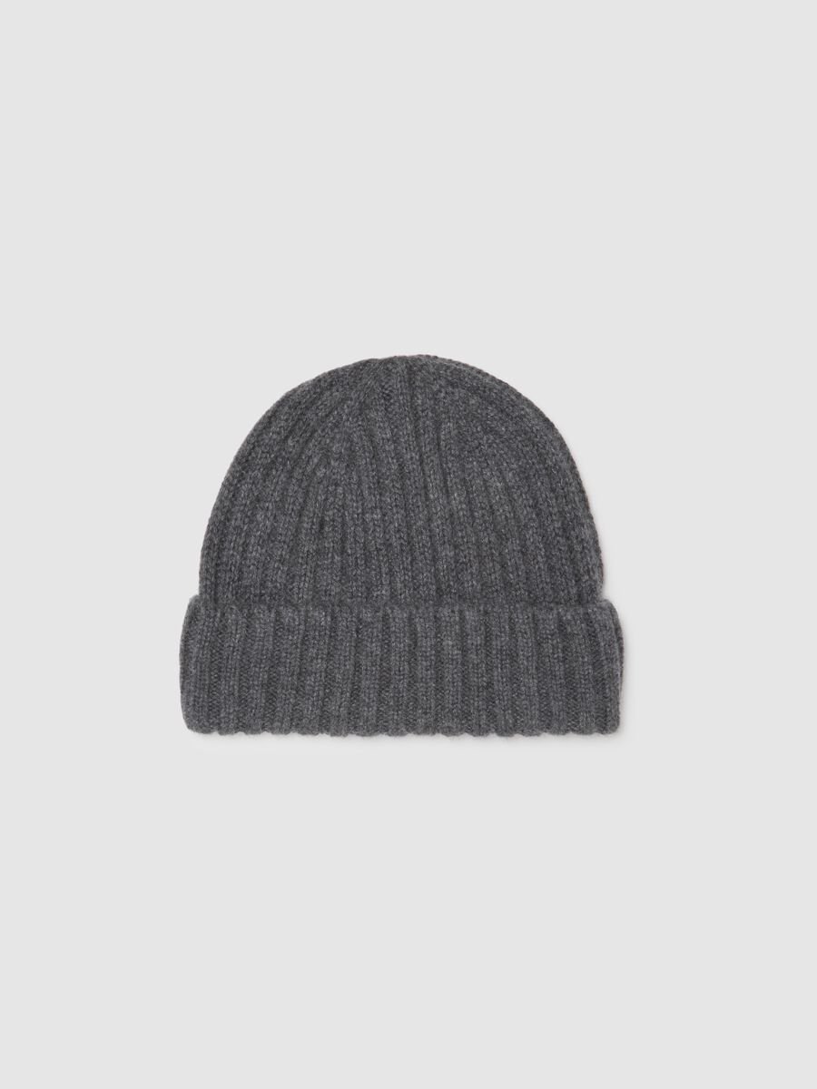 Berretto grigio in puro cashmere_0