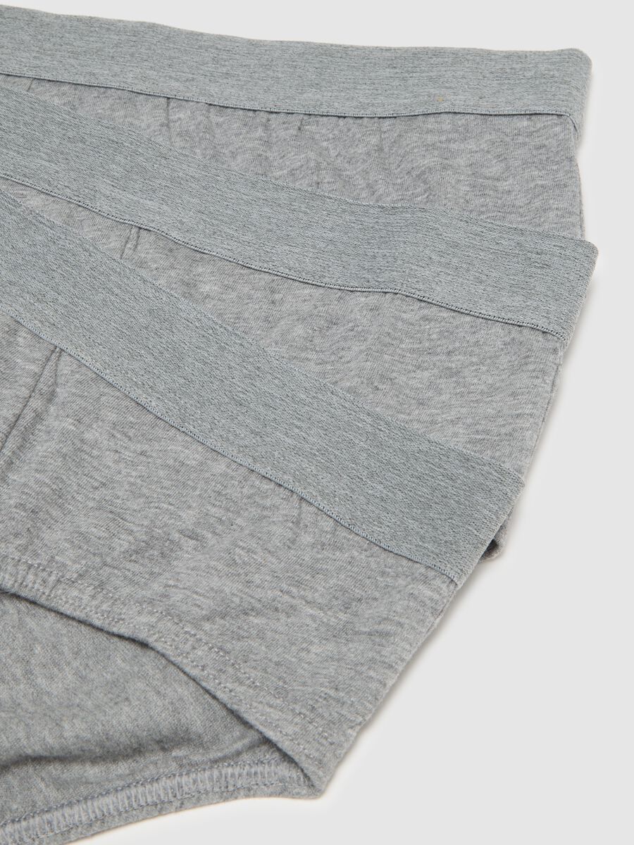 Set of three grey slips in pure cotton, regular fit_1