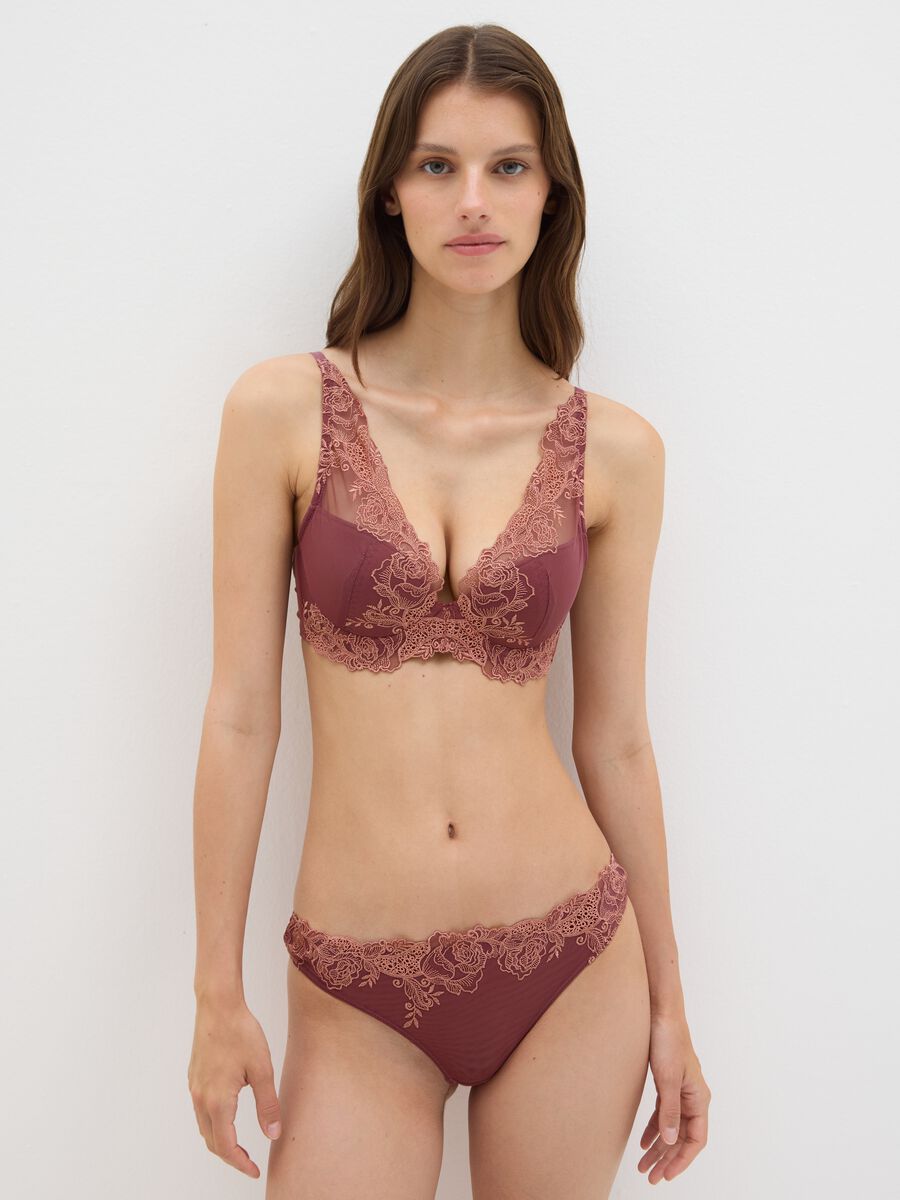 Microfibre briefs with lace_0