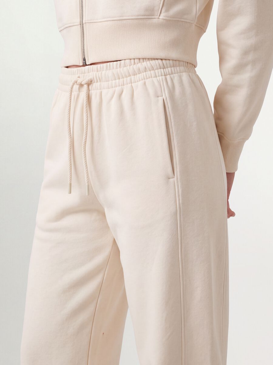 Jogger bianchi in misto cotone barrel fit_2