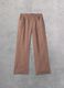 100% Linen Wide-Leg Trousers in Mocha_0