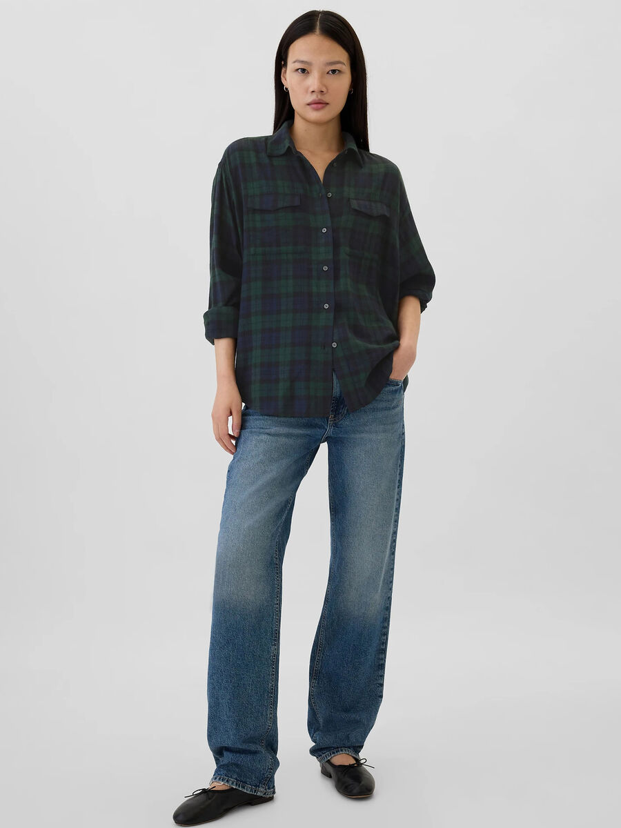 Check flannel shirt with pockets_1