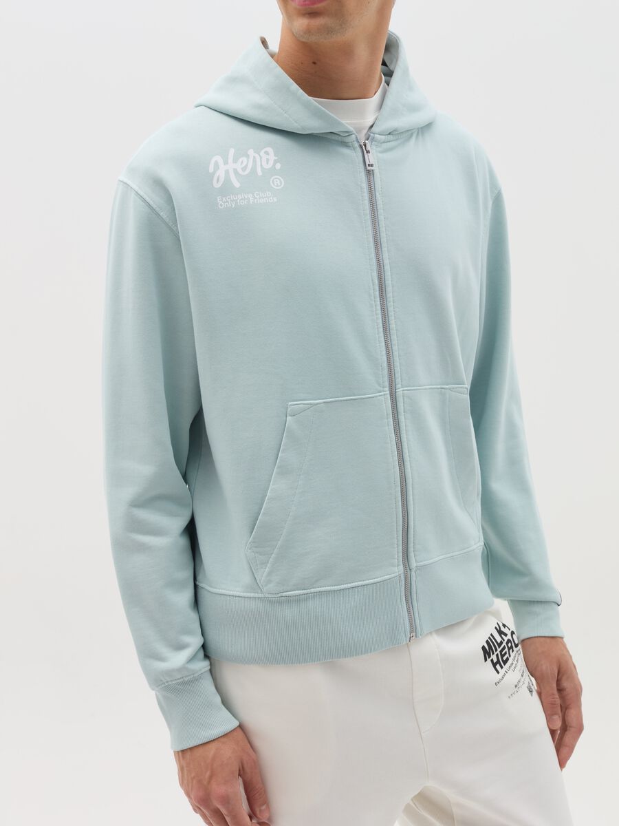 Full-zip sweatshirt with hood and print_2
