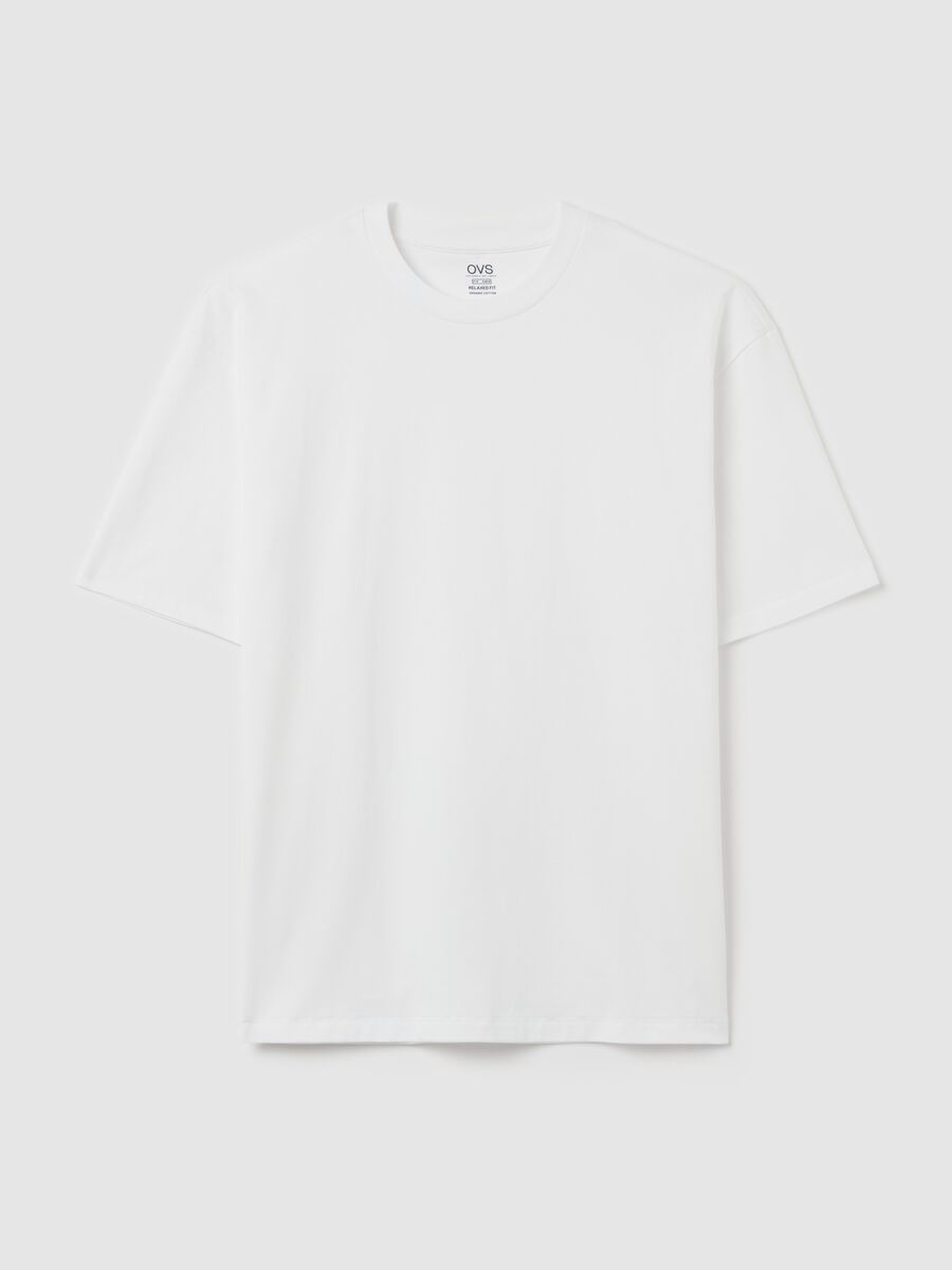 Solid colour T-shirt in organic cotton_0