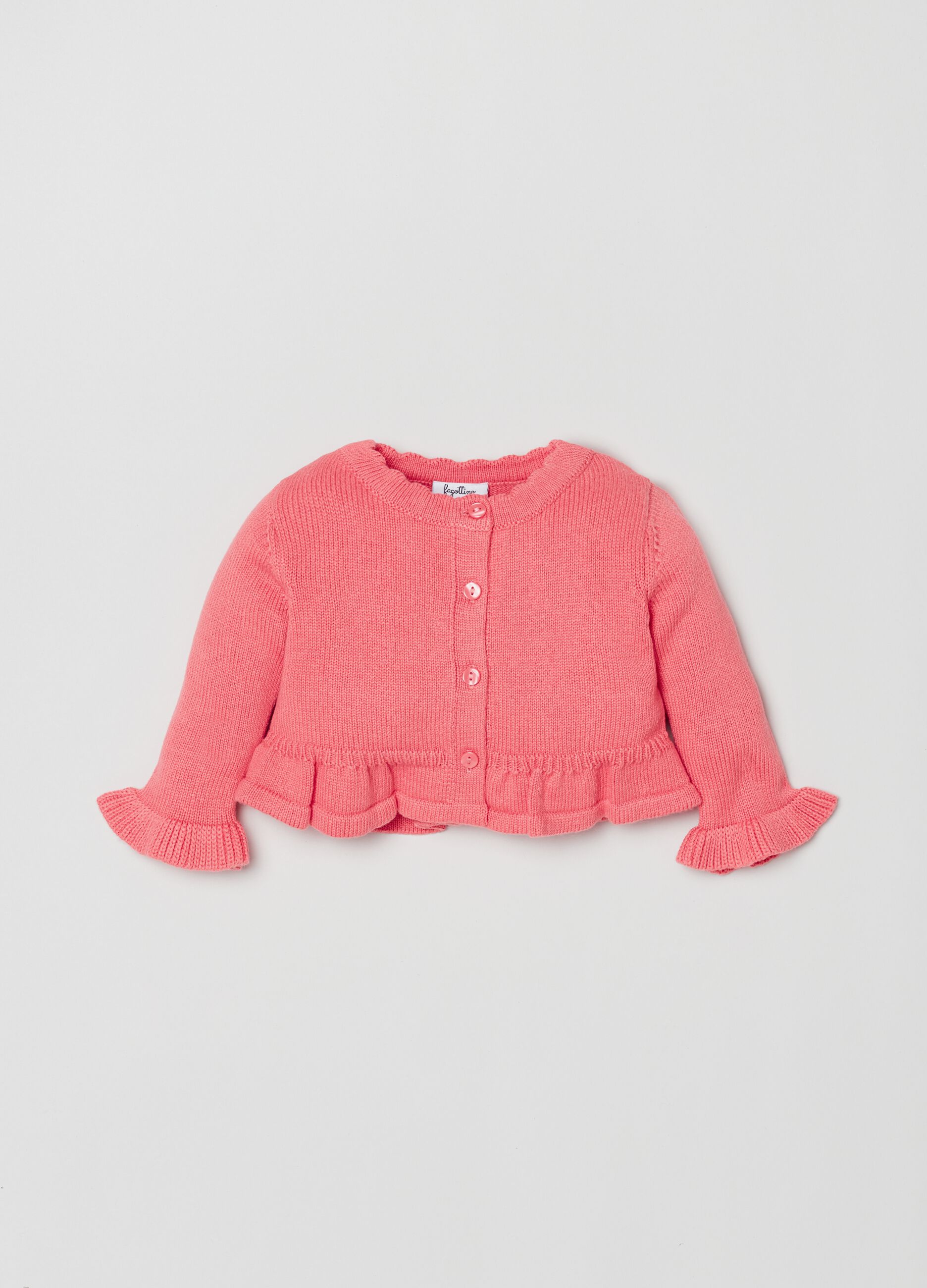 Cardigan in maglia con profili ondulati