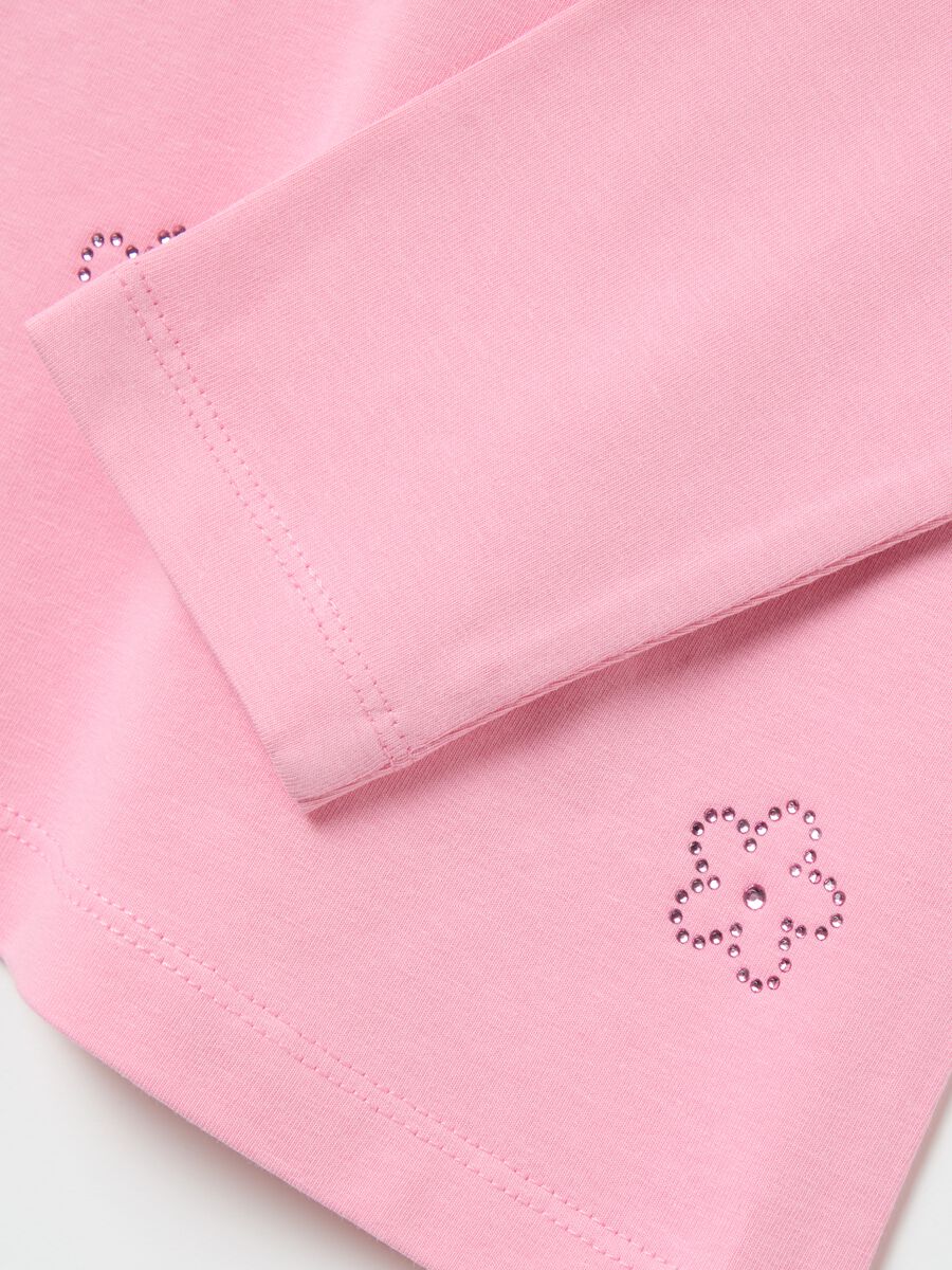 Long-sleeved T-shirt with diamanté flowers_3