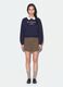 Blue cotton-blend sweatshirt with crew neck and contrast collar_1