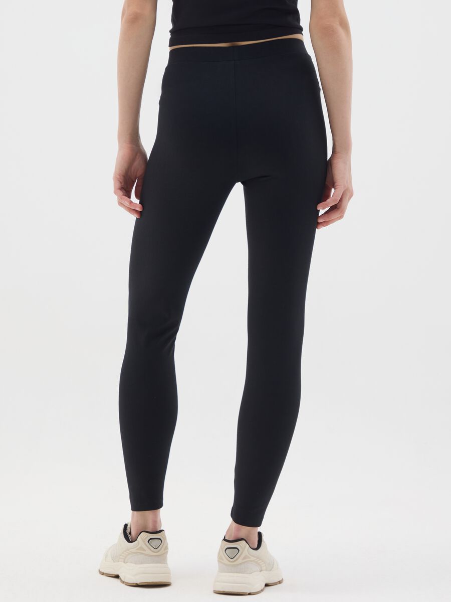 Leggings in cotone elasticizzato nero skinny_2