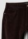 Brown stretch cotton regular fit trousers_1