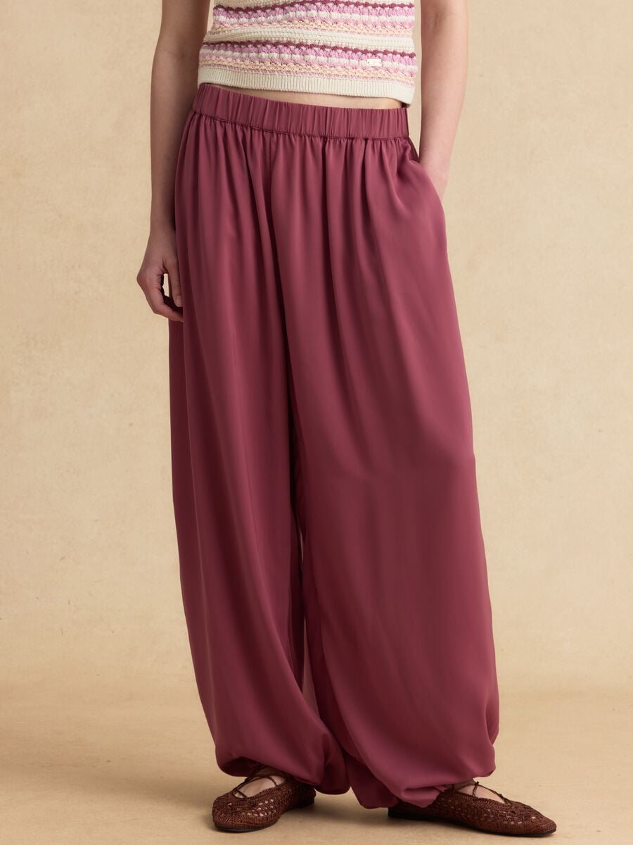 Pink relaxed-fit joggers with elasticated waist_1