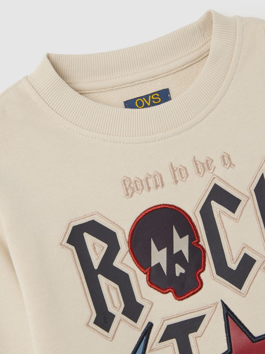 Kids' oversized beige pure cotton sweatshirt_2