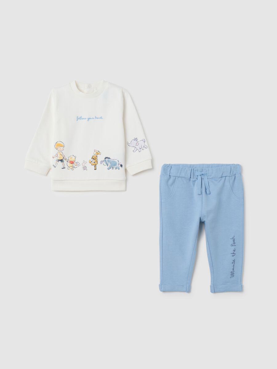 Baby set in pure cotton, white and blue_0