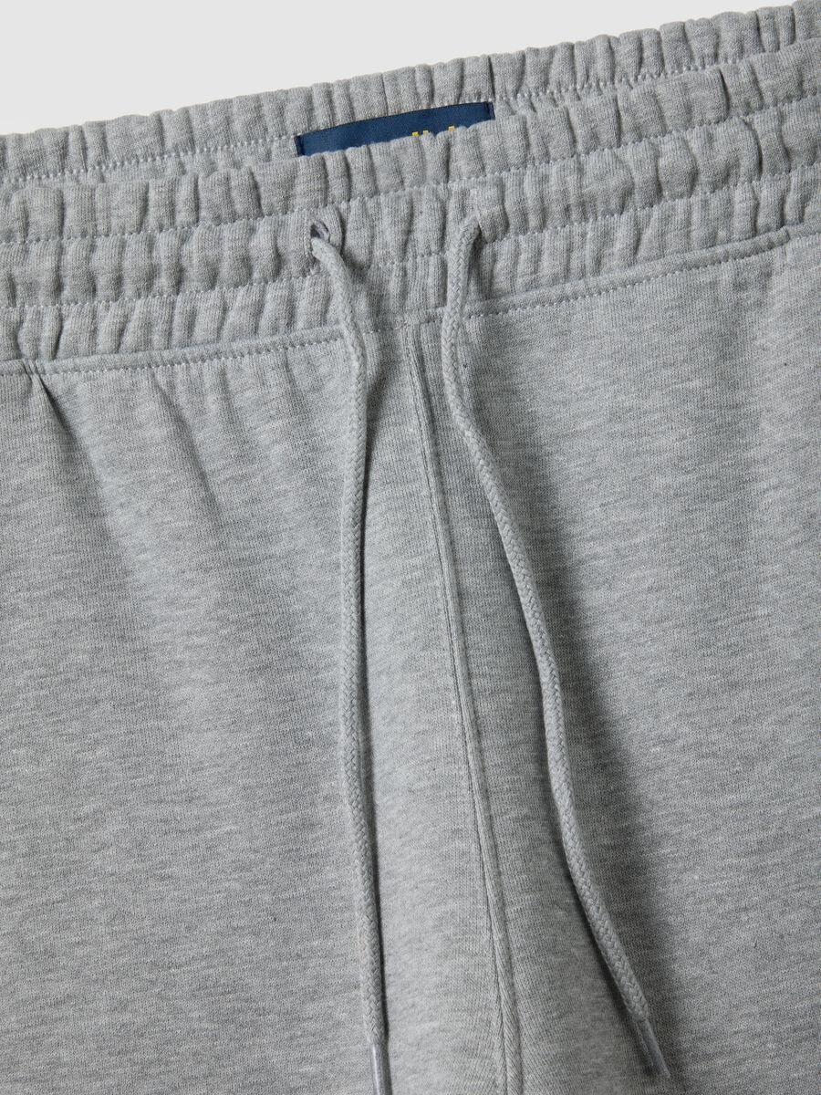 Regular Fit Grey Cotton Blend Jogger Trousers_5