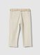 Children's beige regular fit linen-viscose blend trousers_1