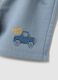Sky blue pure cotton shorts for boys with regular fit and car design_3