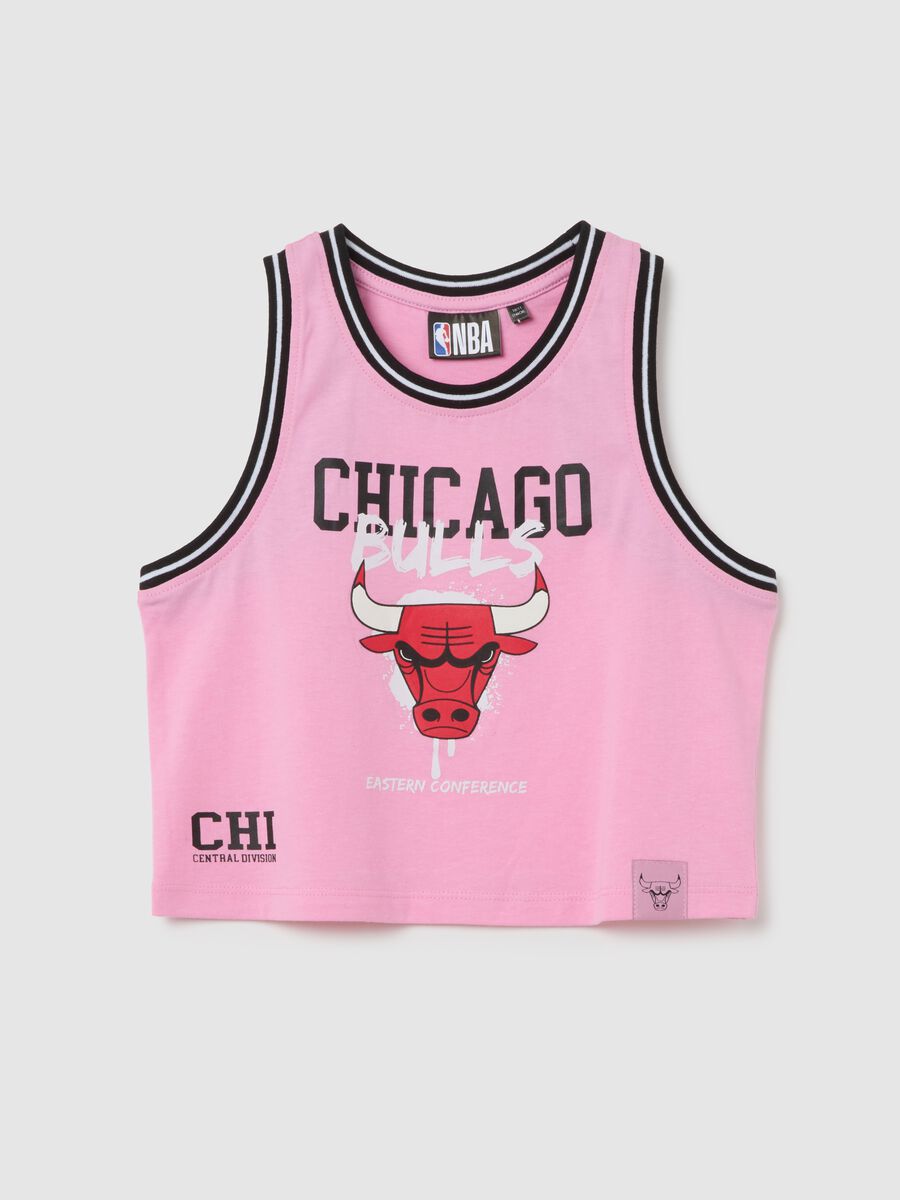 Top sportivo da ragazza in puro cotone rosa regular fit_0