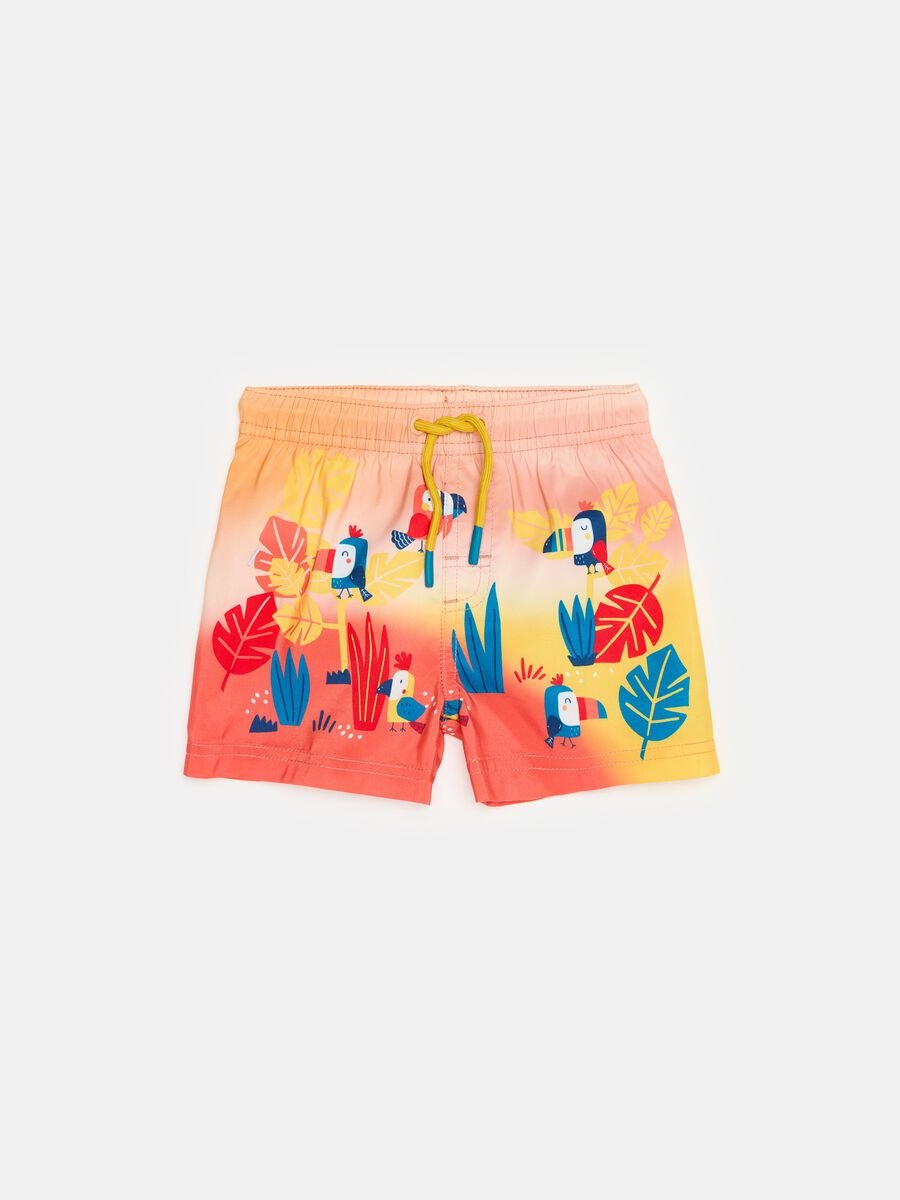 Swimming shorts with drawstring and print_0