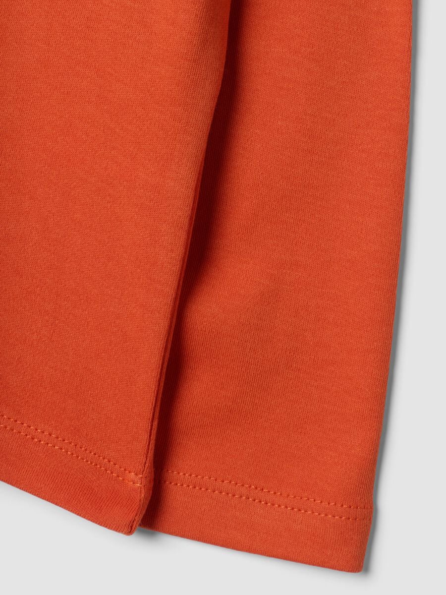 Maglia arancione in puro cotone organico con dolcevita_3