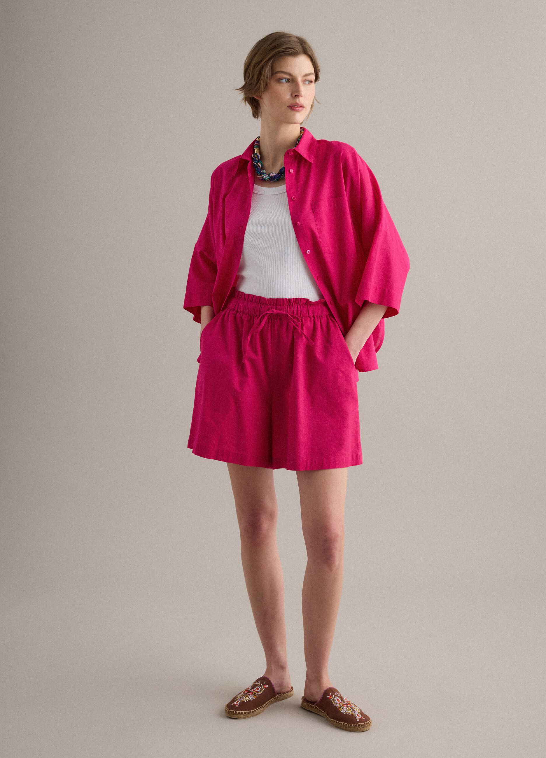 Pink pure cotton oversized shirt