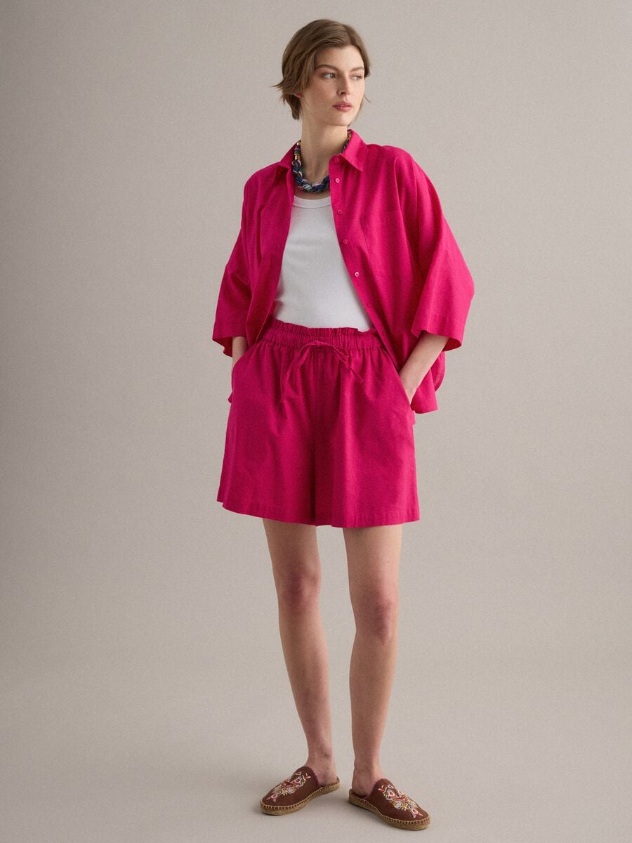 Camicia rosa in puro cotone over fit_2