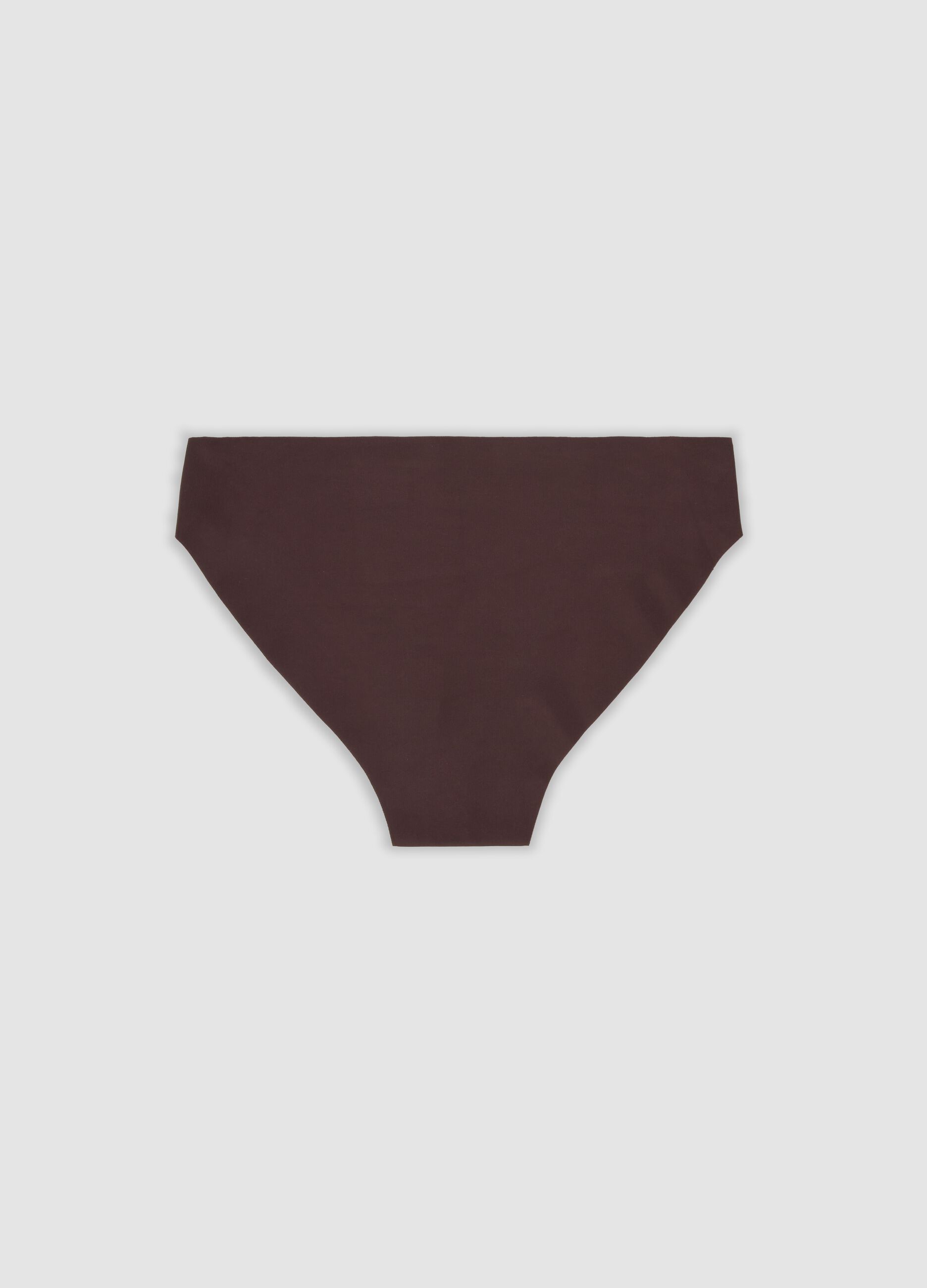 Slip marrone in microfibra elasticizzata