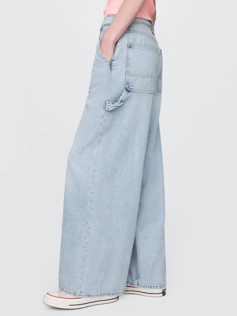 Wide Leg Jeans in Cotton and Lyocell Blend_2