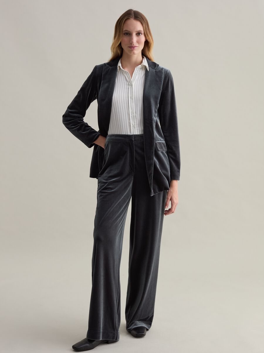 Wide-leg trousers in velvet_0
