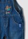 Blue pure cotton denim dungarees with teddy bear motif for baby boy_2