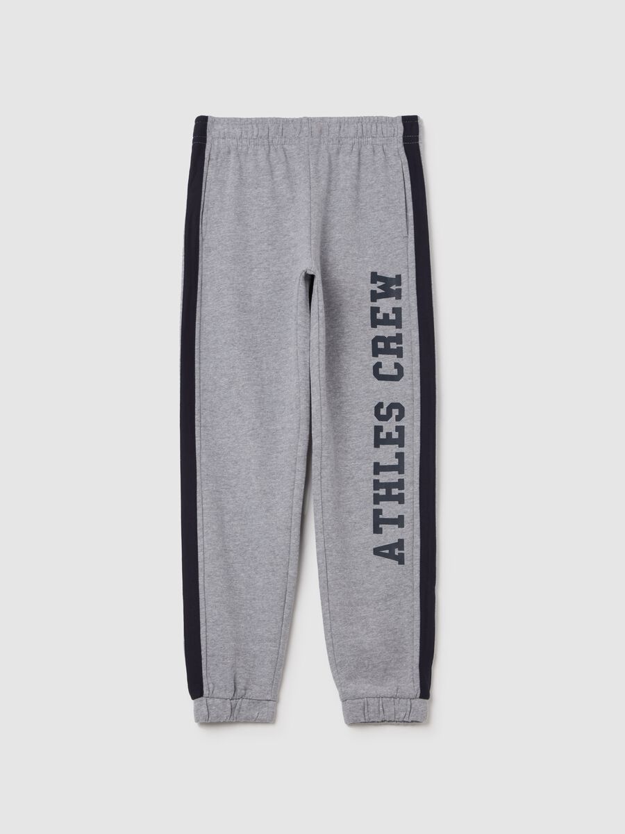 Joggers with contrasting bands and "Champs Crew” print_0