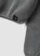 Grey ribbed pure cotton boat-neck top for girls_1