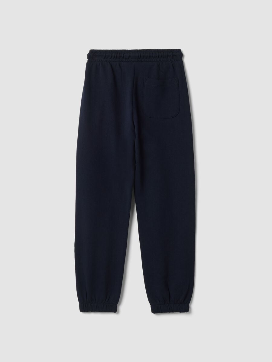 Pantaloni jogger blu in misto cotone e viscosa_1