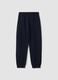 Blue cotton and viscose blend jogger trousers_1
