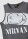 Tank top grigio in puro cotone con stampa Nirvana regular fit_1