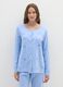 Blue cotton pyjamas with floral print_1