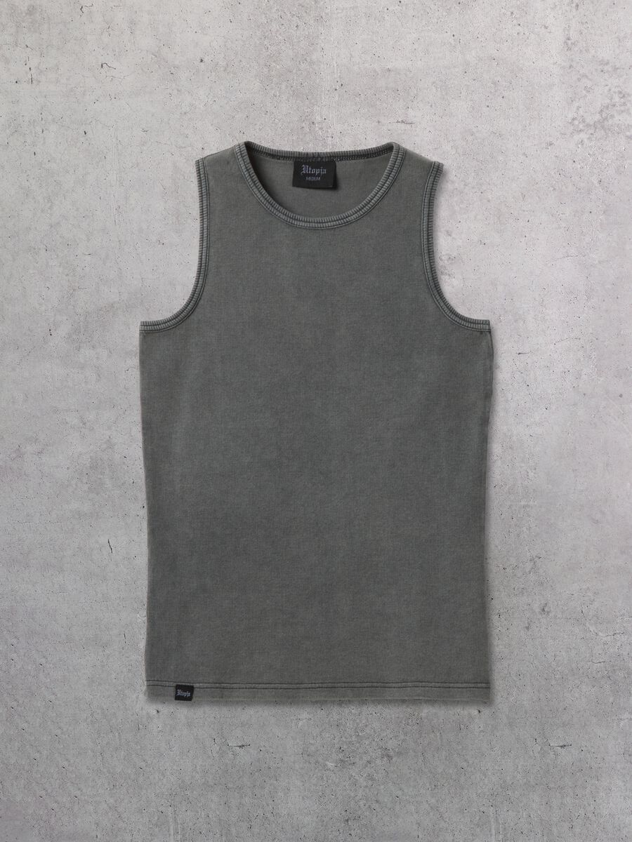 Bipack di tank top grigio in cotone elasticizzato_1